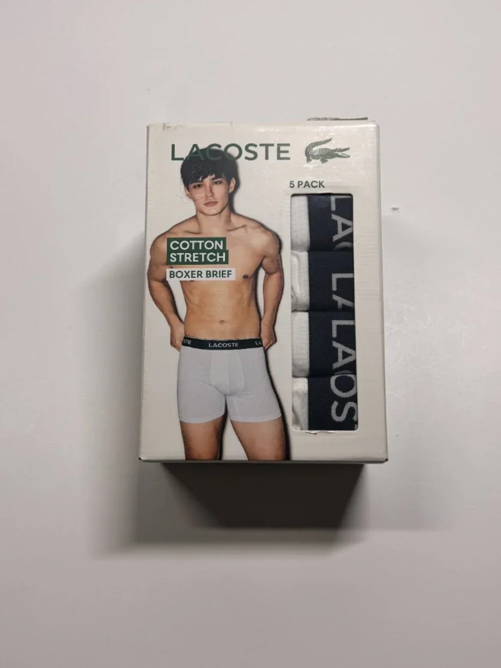 NWT Lacoste Boxer Brief - XL - Gray - Set of 5 - White